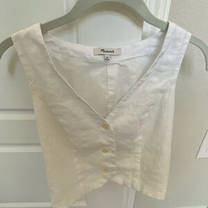 Madewell Katrina Linen Crop Vest